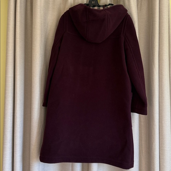 Burberry, Belfield Women’s Wine Red Merino Wool Hooded Overcoat, US 8 - Picture 4 of 12